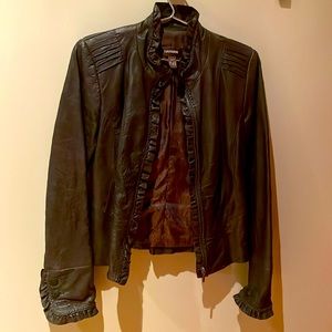 Chocolate brown leather jacket
